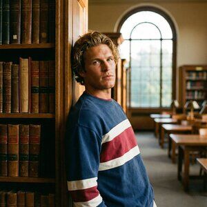 Vintage Nucleus Colorblock Sweatshirt XL Navy Maroon White Striped Crewneck NWT